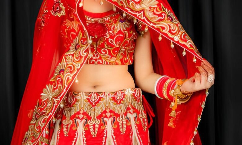 royal red bridal lehenga