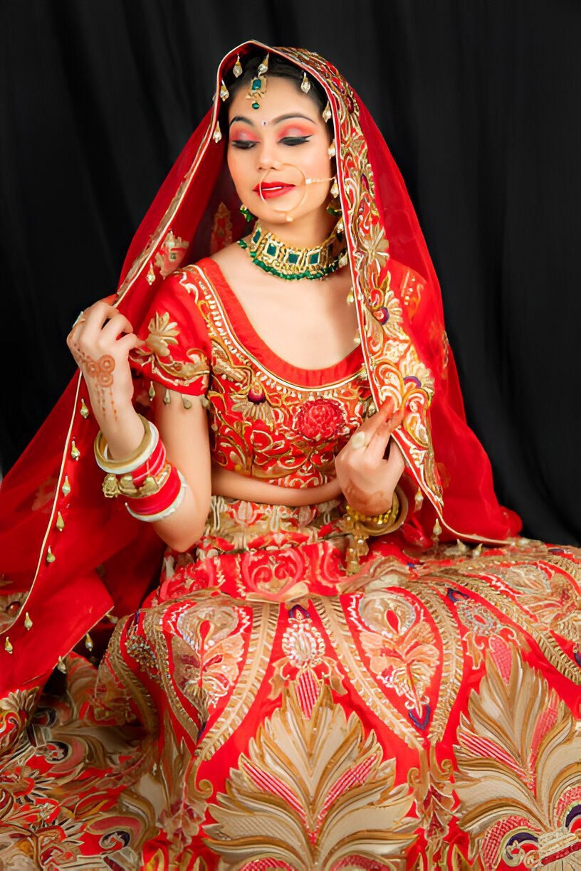 royal red bridal lehenga