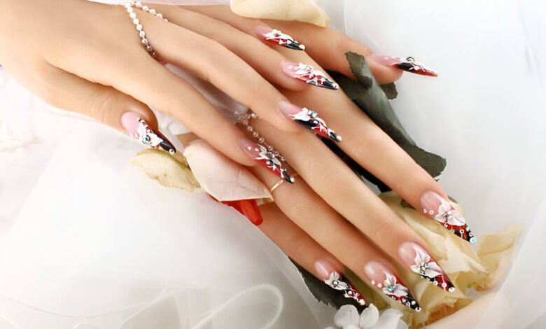 wedding bridal nail art