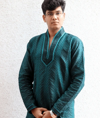 green kurta for men