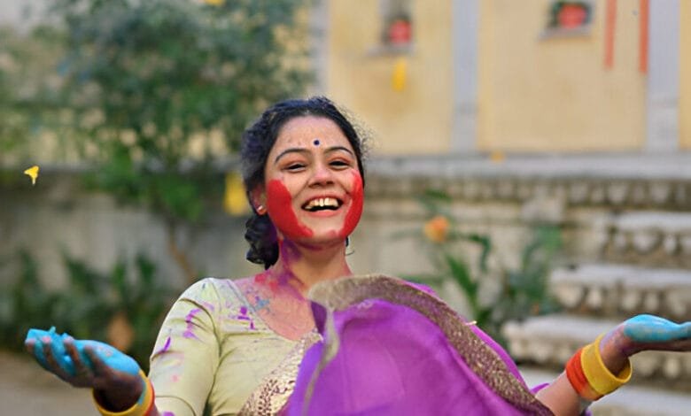 purple colour saree