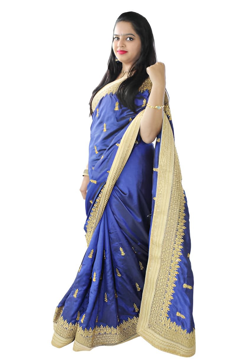 navy blue saree