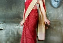 red wedding saree