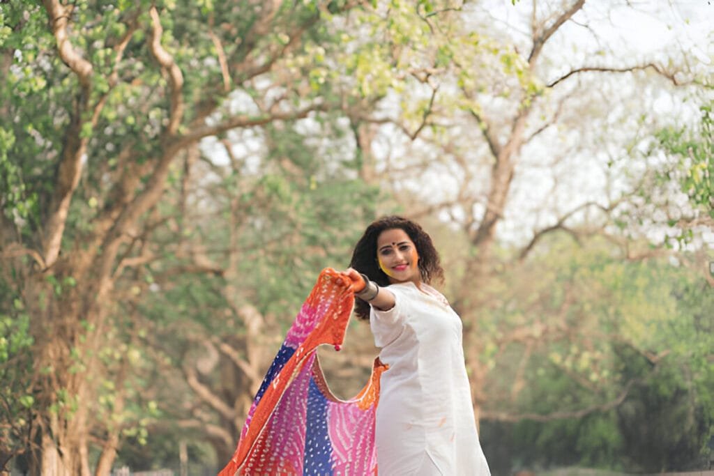 white suit with red dupatta design